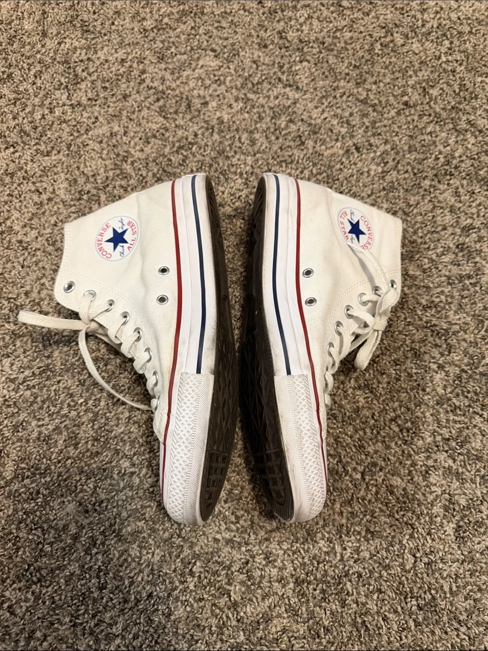Converse White High Top Chuck Taylor Sneakers Women's 10.5 Men's 8.5